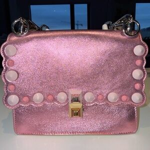 Fendi KAN I SMALL CATALAN MIRROR/BORCHIE TONDE Bag. Limited Edition!COA included